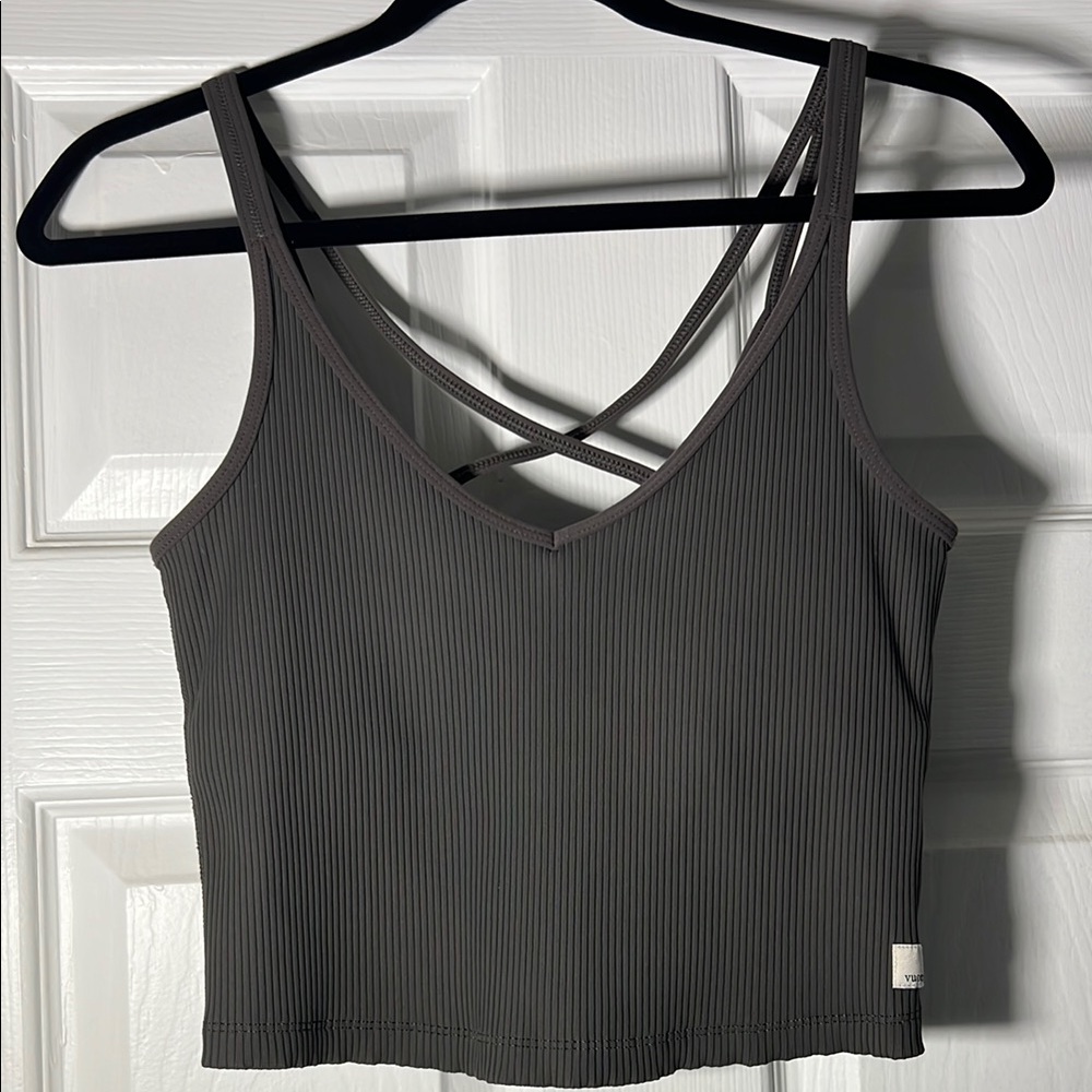 Women’s Vuori ribbed crop tank - Oregano - Medium